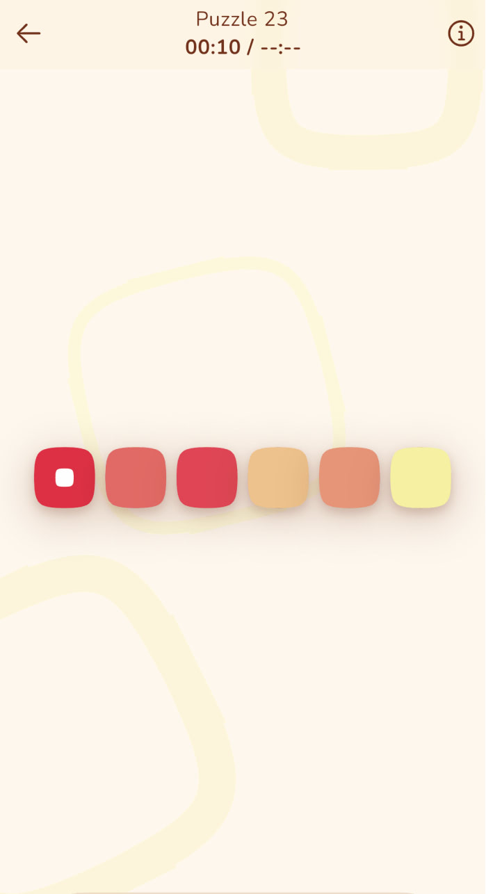 A screenshot of the game where the colors are out of order